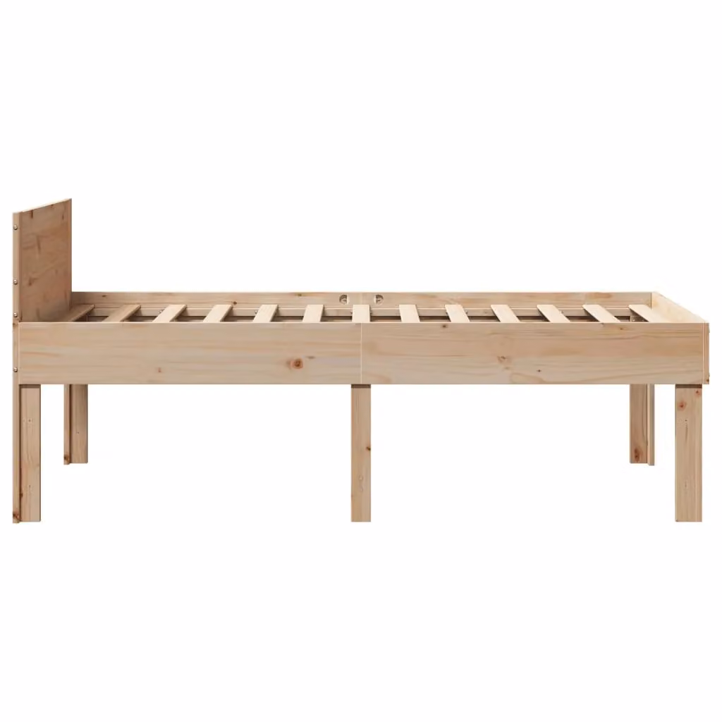 Berkfield Home Single Solid Wood Pine Bed Frame in Brown, W/D/H: 90 x 190 cm – 2