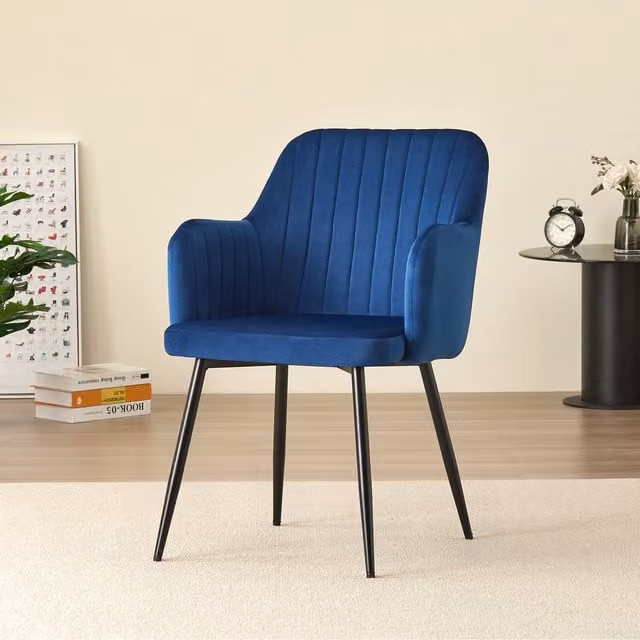 Madefor.living Charlotte Velvet Comfort Dining Chairs Set of 2 - Blue