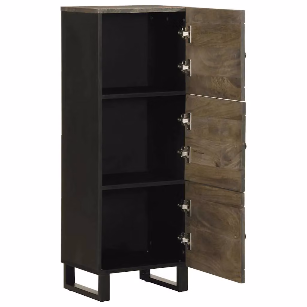 Berkfield Home Black Mango Wood Highboard W/D/H: 40 x 33 x 110 cm – 2