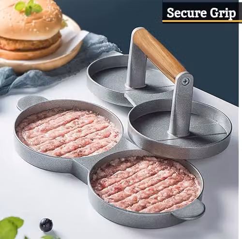 Premier Housewares From Scratch Non-Stick Double Hamburger Press in Brown – 4
