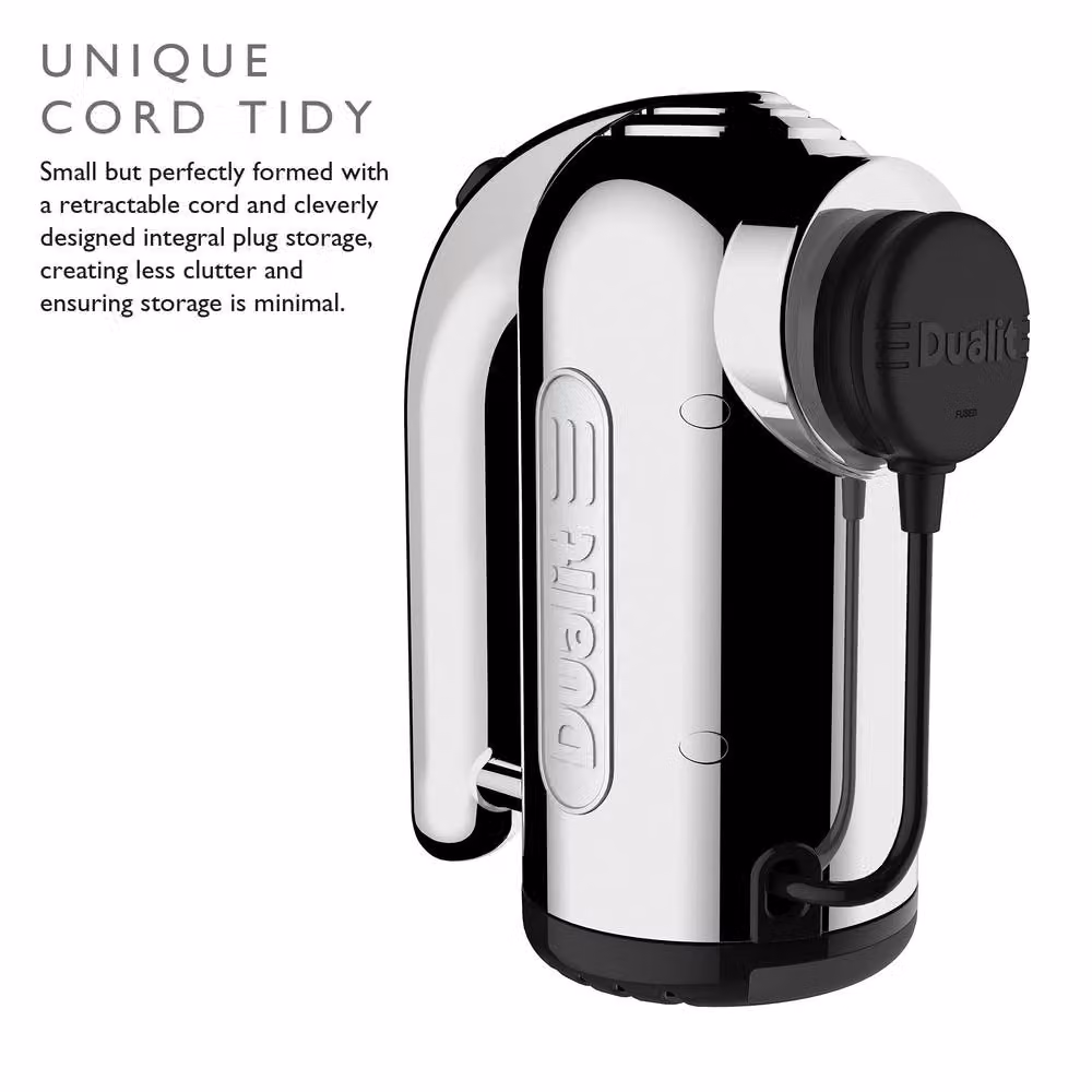 Dualit 4 Speed Hand Mixer with Accessories in Metallic Silver – 6