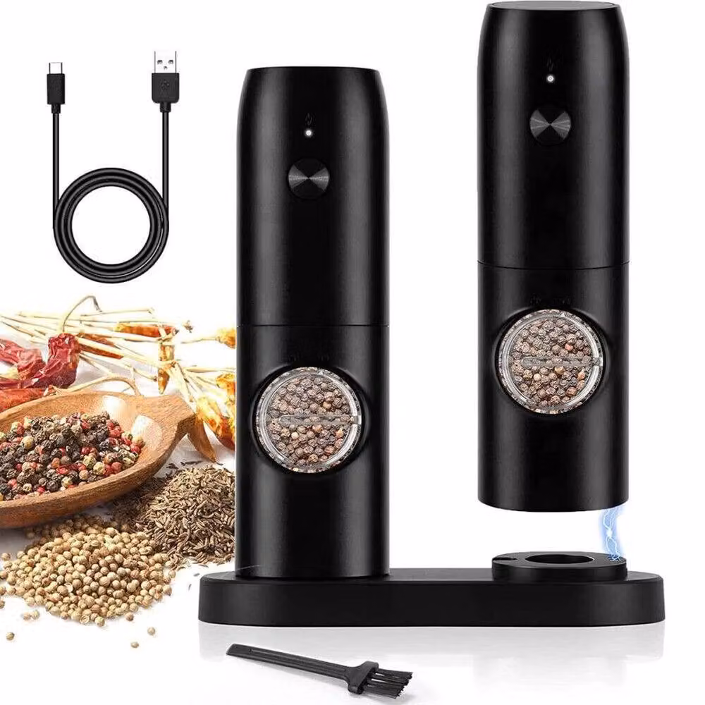 SPETLEK Professional Electric Salt and Pepper Mill Grinder with Ceramic Mechanism in Black – 2
