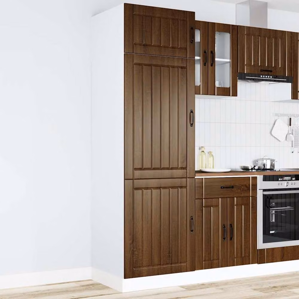 Berkfield Home Lucca Kitchen Cupboard in Brown Oak, W/D/H: 57 x 60 x 207 cm – 3