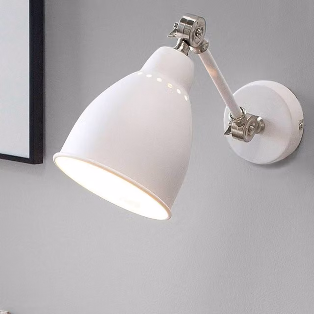 Wyld and Coco Set of 2 Adjustable White Metal LED Wall Lamps – 1