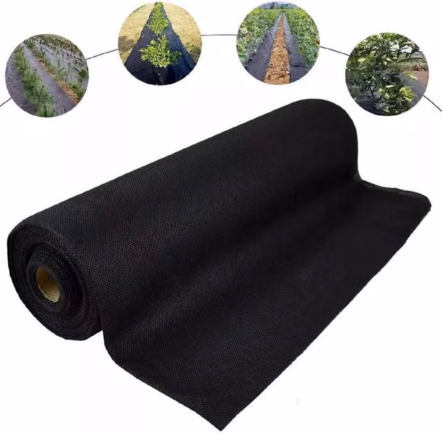 EONLION Black Weed Control Fabric, 3 Rolls, W: 1.5 m x L: 8 m