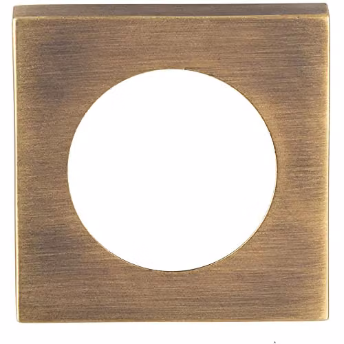 Loops Pair Screw On Square Rose Cover Plates in Antique Brass, W: 5.2 cm, D: 1.0 cm