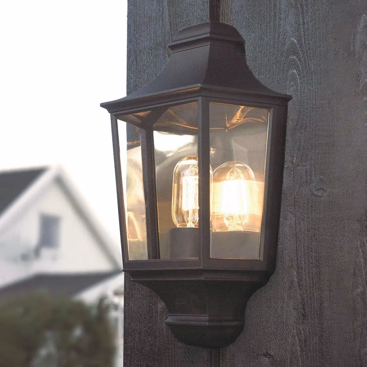 Netlighting Turin Black Outdoor Wall Half Lantern Light with IP65 Rating and E27 Socket – 2