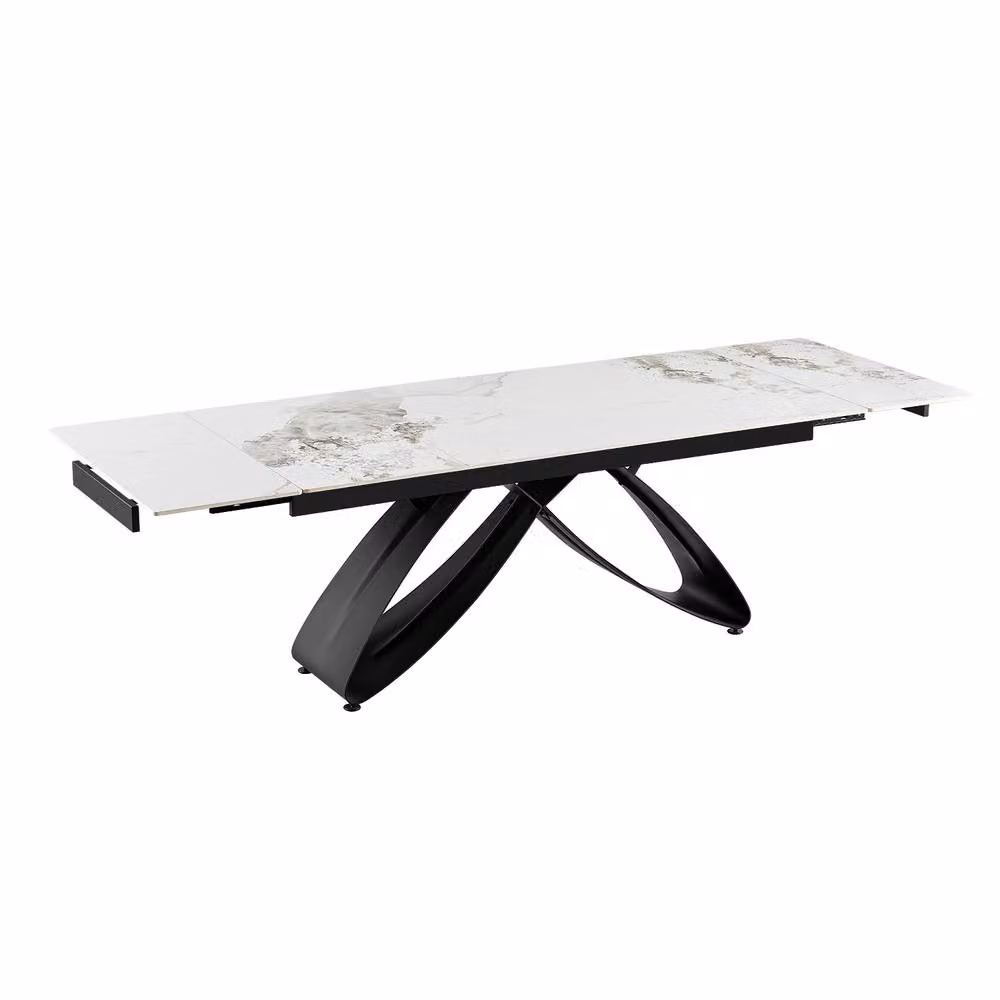 Home Detail Berrie White Sintered Stone and Ceramic Extending Dining Table W/D/H: 180 x 117.6 x 76 cm – 2
