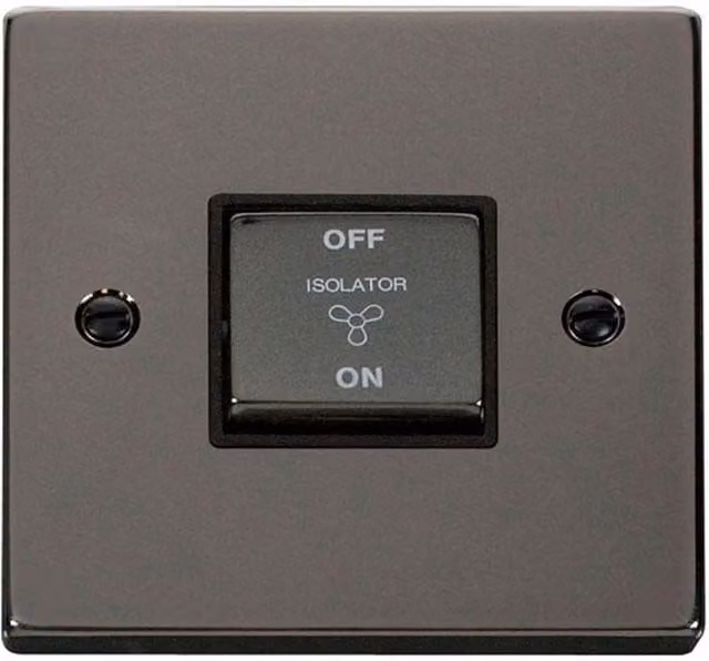 SE Home Black Nickel 10A 1 Gang Ingot 3 Pole Flush Fan Isolation Switch