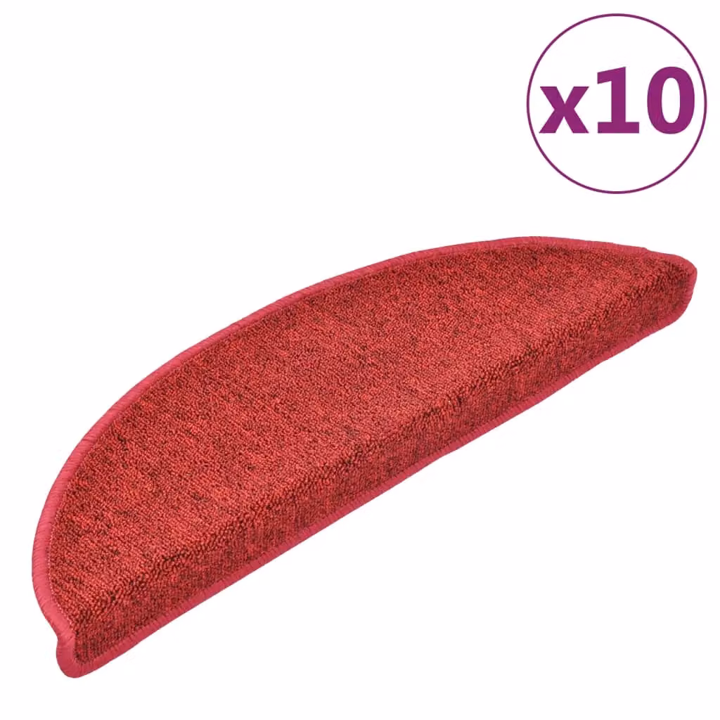 Berkfield Home Self-Adhesive Stair Mats, 10 Pack, Bordeaux Red, W: 56 cm, D: 17 cm, H: 3 cm – 2