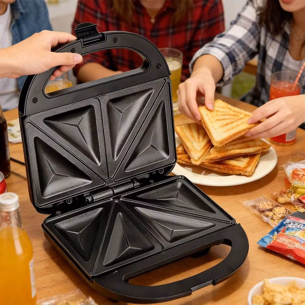 FLAVORA 2 Slice Triangle Sandwich Toaster with Non-Stick Coating in Black – 5