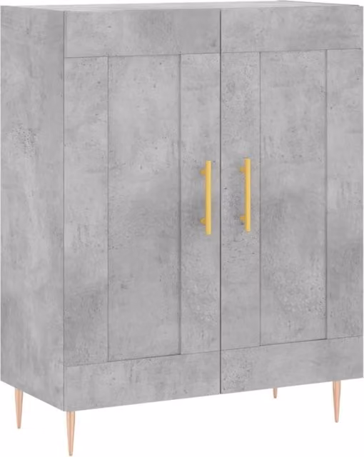 Berkfield Home Sideboard in Concrete Grey, W/D/H: 69.5 x 34 x 90 cm