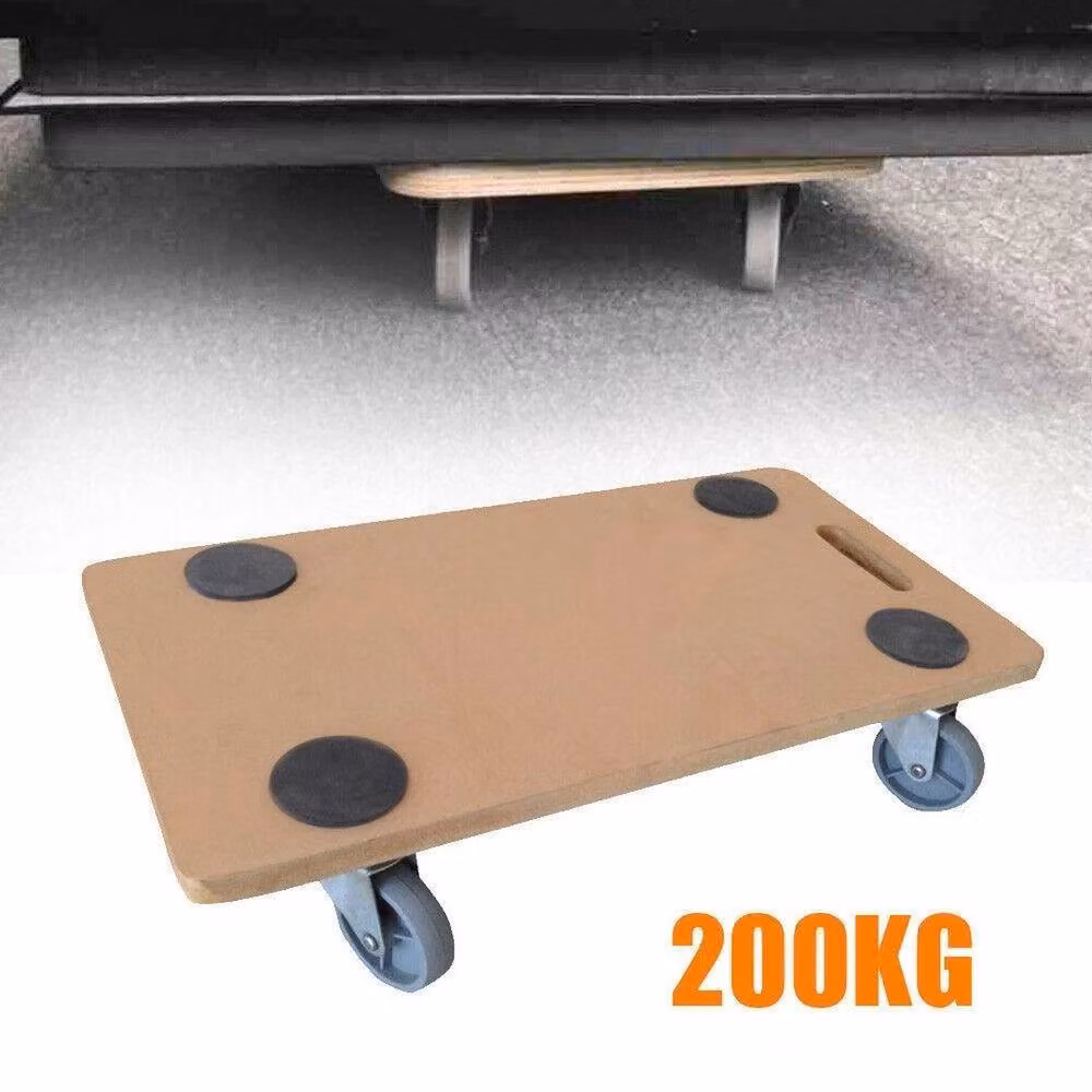 Kelvenix 200kg Wooden Dolly Cart Trolley in Beige – 2