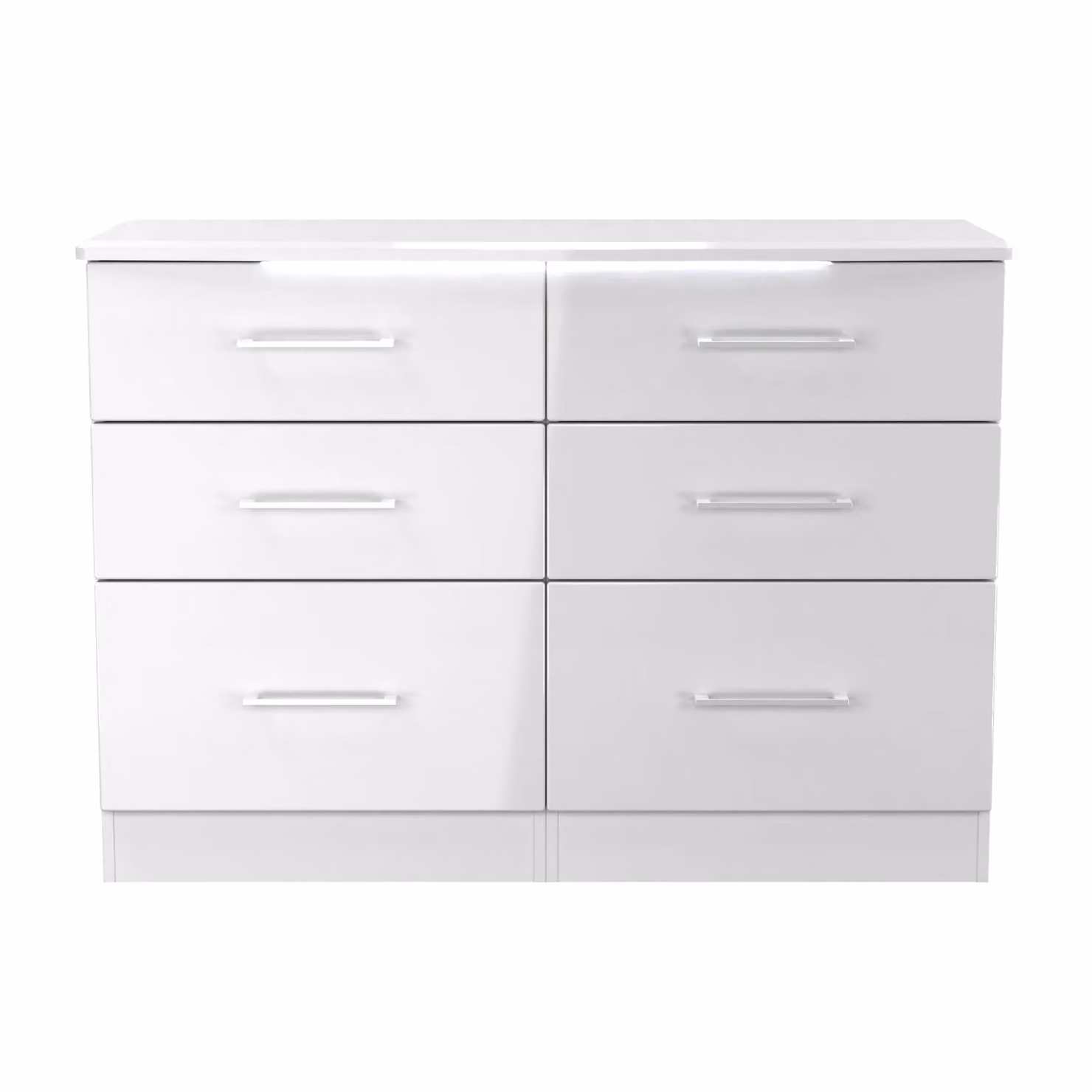 Ready Assembled 2 U Lyon 6 Drawer Midi Chest in White – 2