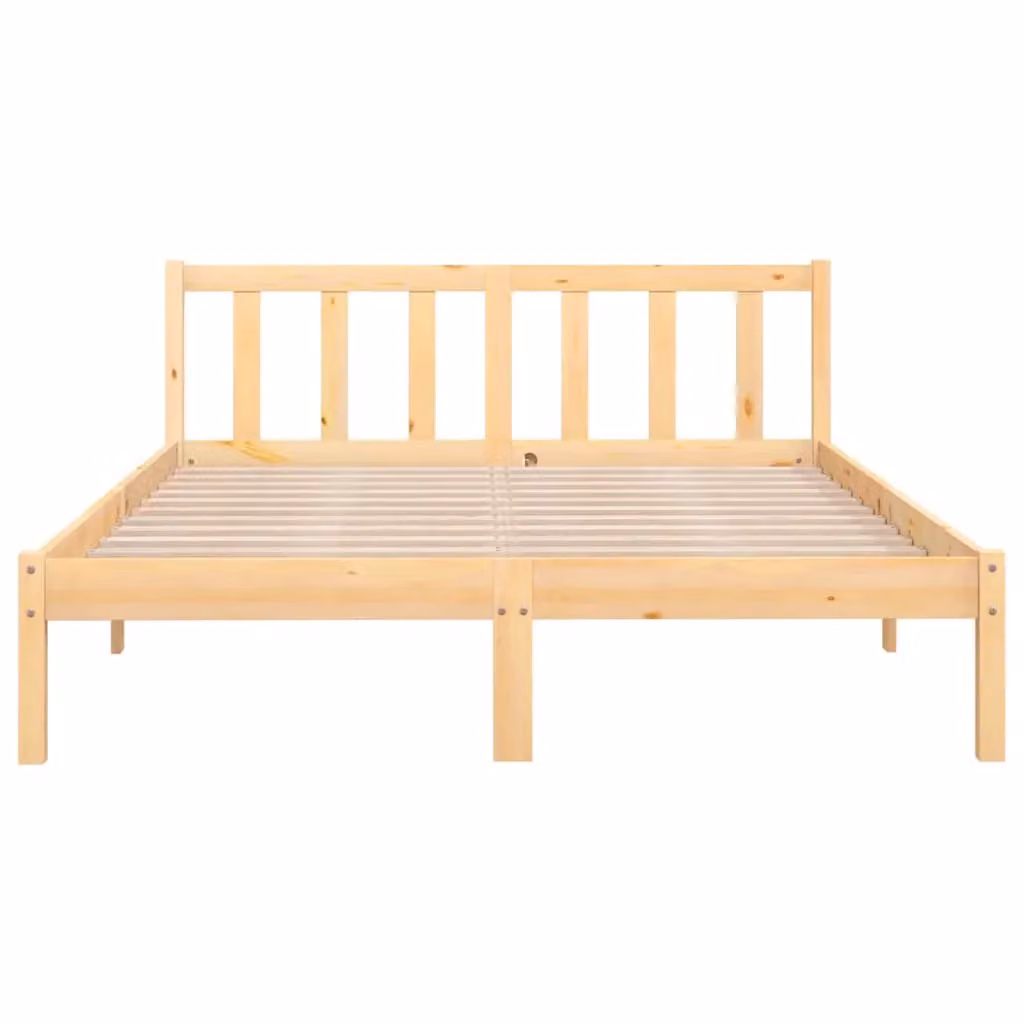Berkfield Home Modern Solid Pinewood Bed Frame, Brown, W/D/H: 120 x 200 cm – 2