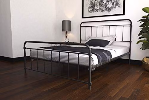 DHP Furniture Wallace Vintage Metal Bed in Black, 140 x 200 cm – 2