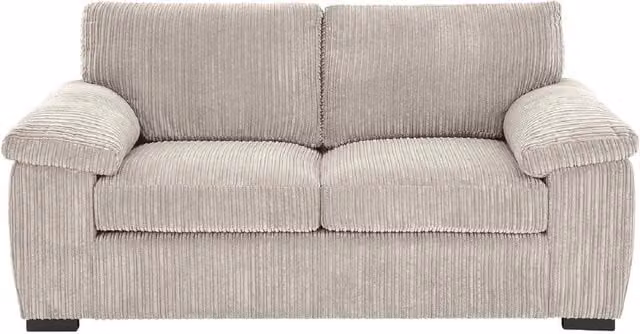 SOFASELECTION UK Amalfi 2 Seater Jumbo Cord Upholstered Sofa in Black and Cream