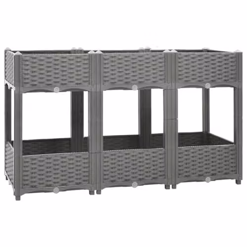 vidaXL Grey WPC Raised Bed W: 120 cm, D: 40 cm, H: 71 cm