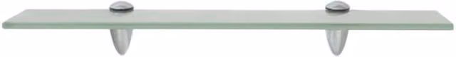 Berkfield Home Set of 2 Clear Glass Floating Shelves, W: 50 cm, D: 10 cm