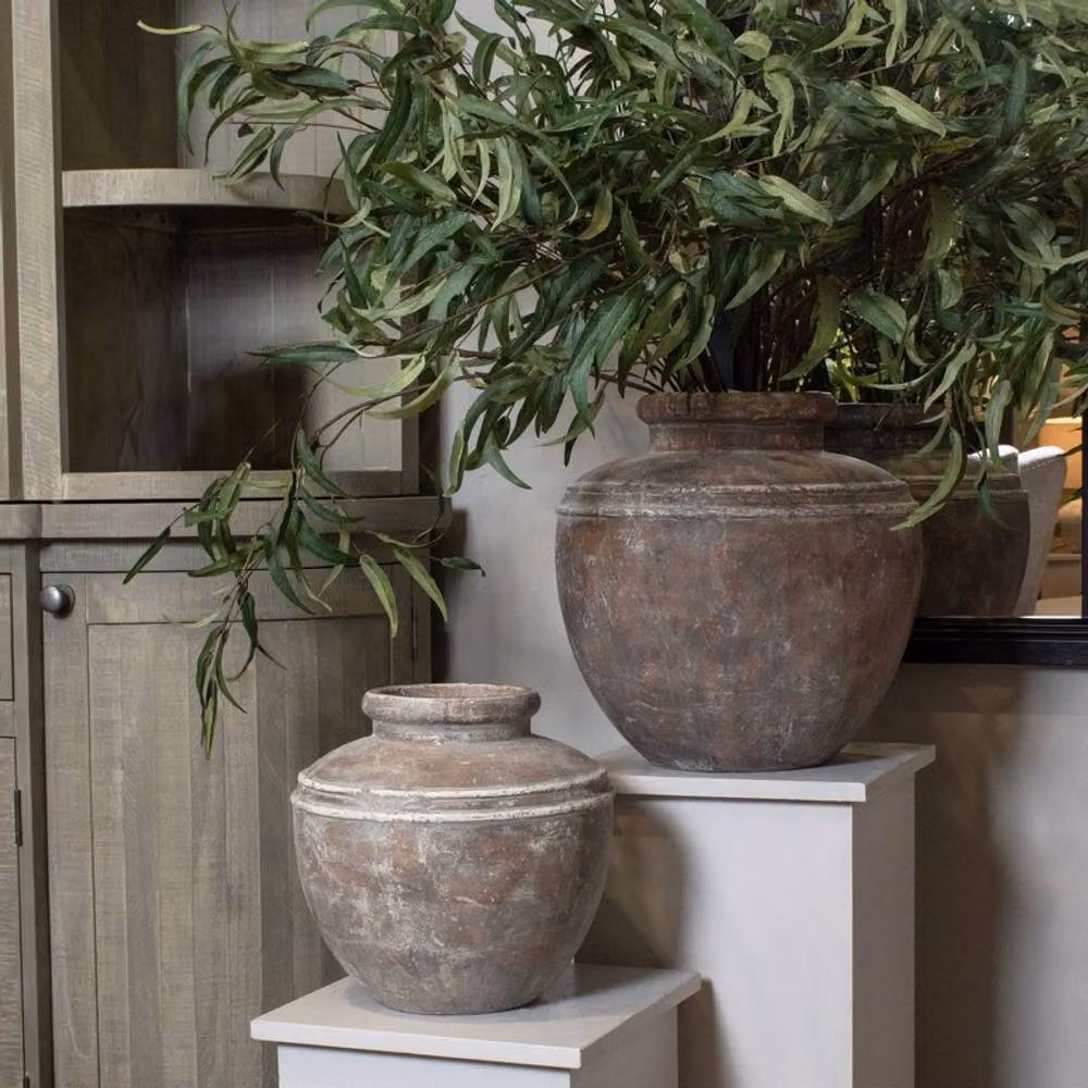 Lemon Pavilion Furniture and Decor Siena Large Ceramic Water Pot, Brown, W: 37 cm, D: 37 cm, H: 39 cm – 3