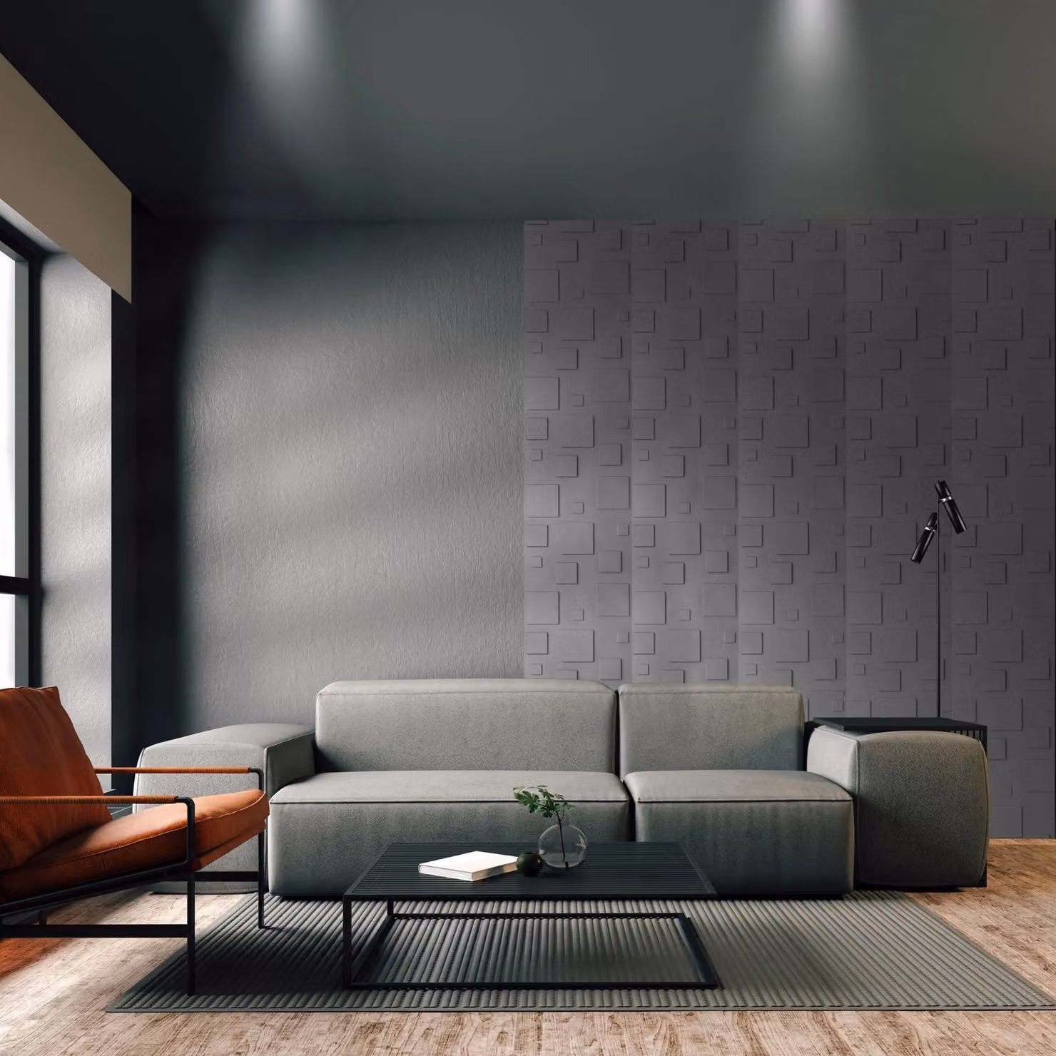 Novecrafto 3D Blocks Design PVC Wall Panels in Silver and Grey, 6 Sheets, W/D/H: 50 x 50 x 50 cm – 2