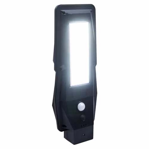 mysmartbuy Solar Powered PIR Motion Sensor Street Lamp Style Black Outdoor Wall Security Light with 96 LED Beads and 186 Lumens, H7 x W8.5 x D28 cm