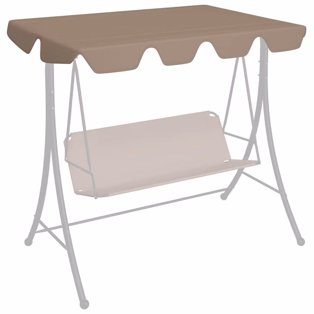 Berkfield Home Replacement Garden Swing Canopy in Beige, W: 188 cm, D: 145 cm, H: 110 cm – 2