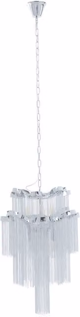 Fifty Five South Orsina 2 Tier 6 Light Chrome Pendant in Silver, Height: 51 cm – 1