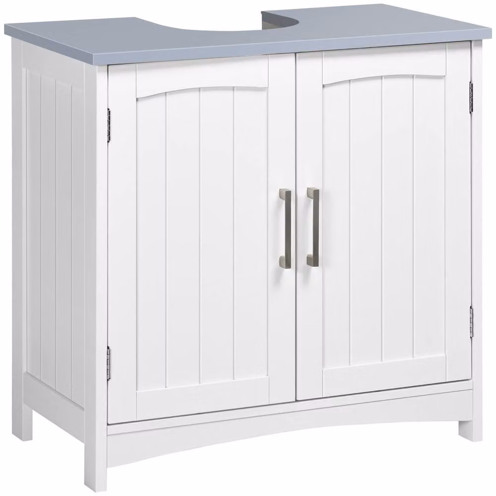 Wyld Haus Nebama Freestanding Bathroom Cabinet in White and Grey, W/D/H: 60 x 33 x 60 cm – 2