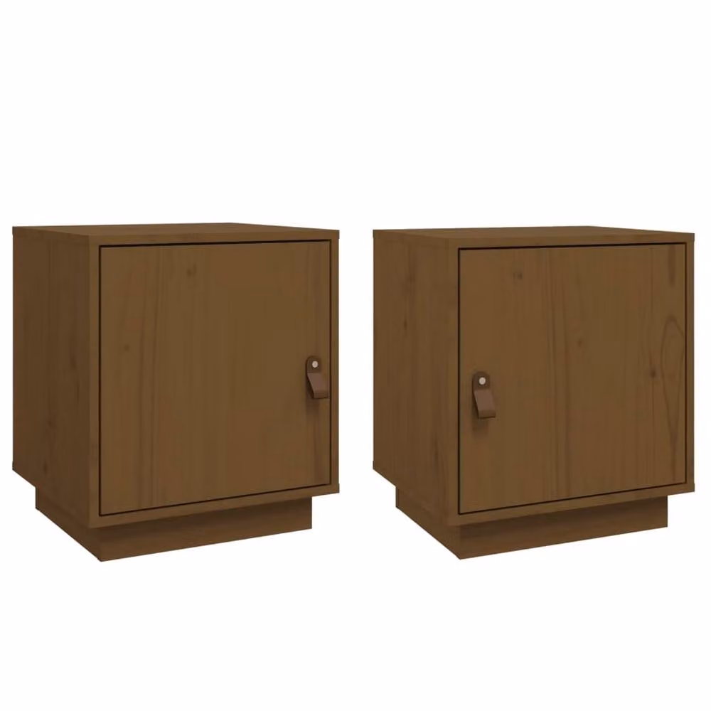 Berkfield Home Beautiful Bedside Cabinets, 2 Piece Set, Honey Brown, W: 40 cm, D: 34 cm, H: 45 cm – 1