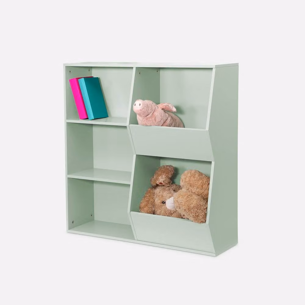 sweeek Storage Unit with 3 Shelves and 2 Storage Spaces in Green, W/D/H: 82.5 x 80.0 x 23.8 cm – 2