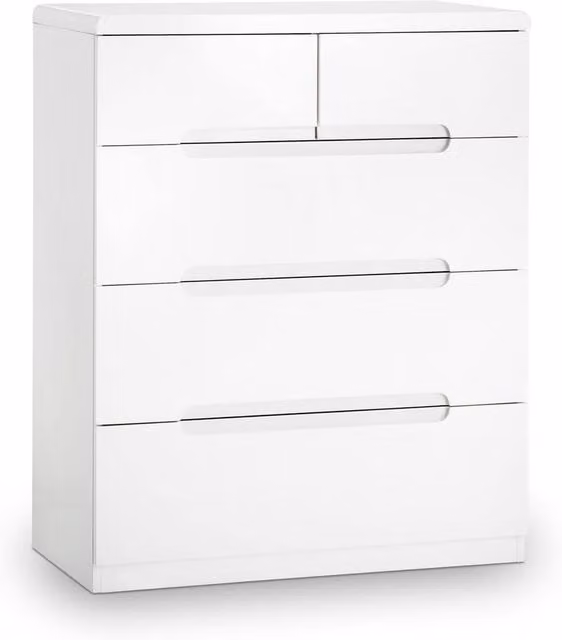 Cheshire Premium Midtown 3 + 2 Drawer Chest in High Gloss White