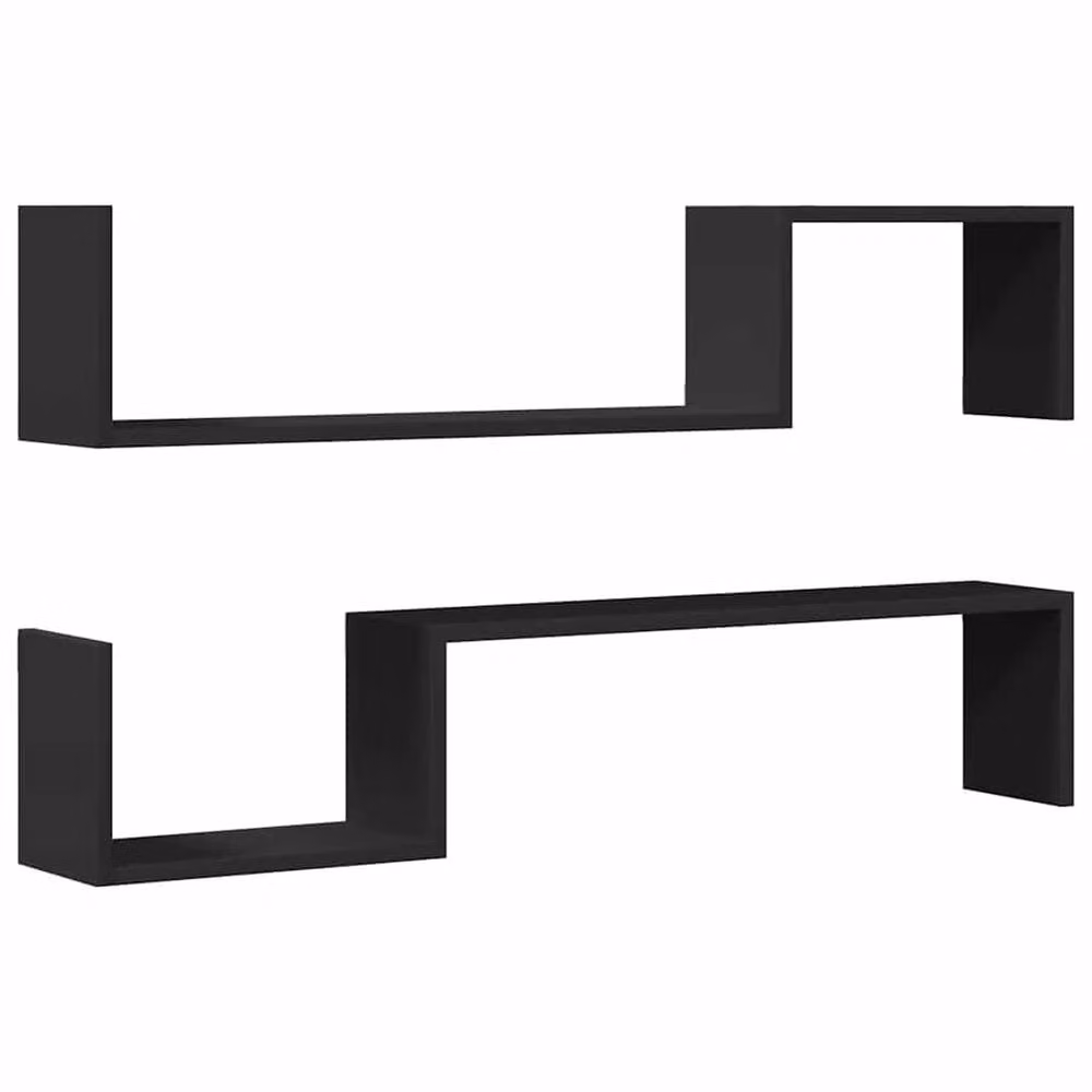 Berkfield Home Wall Mounted Shelf Set of 2, Black, W/D/H: 100 x 15 x 20 cm – 3