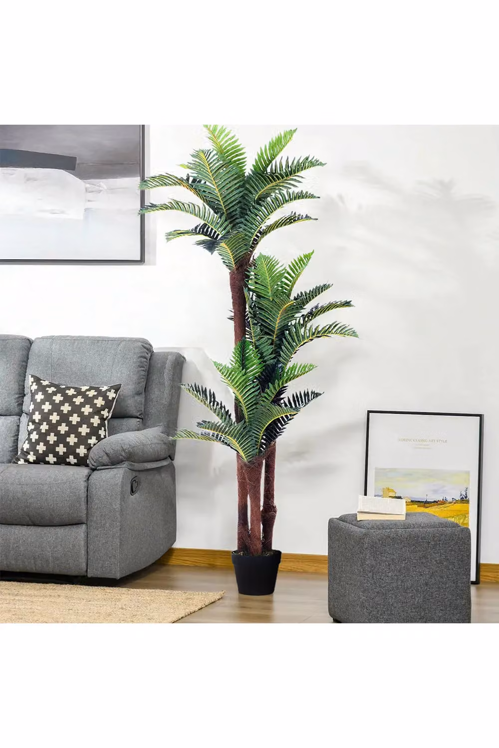 Living and Home Green Artificial Phoenix Fern Potted Plant, Height: 150 cm – 2