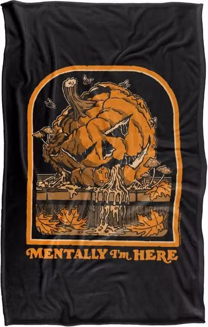Steven Rhodes Mentally I'M Here Super Soft Fleece Throw Blanket, Multicolour, W/D/H: 152 x 127 cm