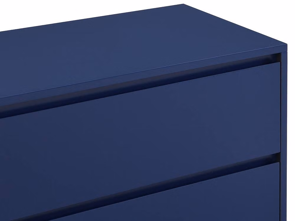 Vente-unique Korasa 6-Drawer Chest in Blue Lacquered MDF and Metal with Gold Details, H 82.5 x W 40.0 x D 55.0 cm – 3