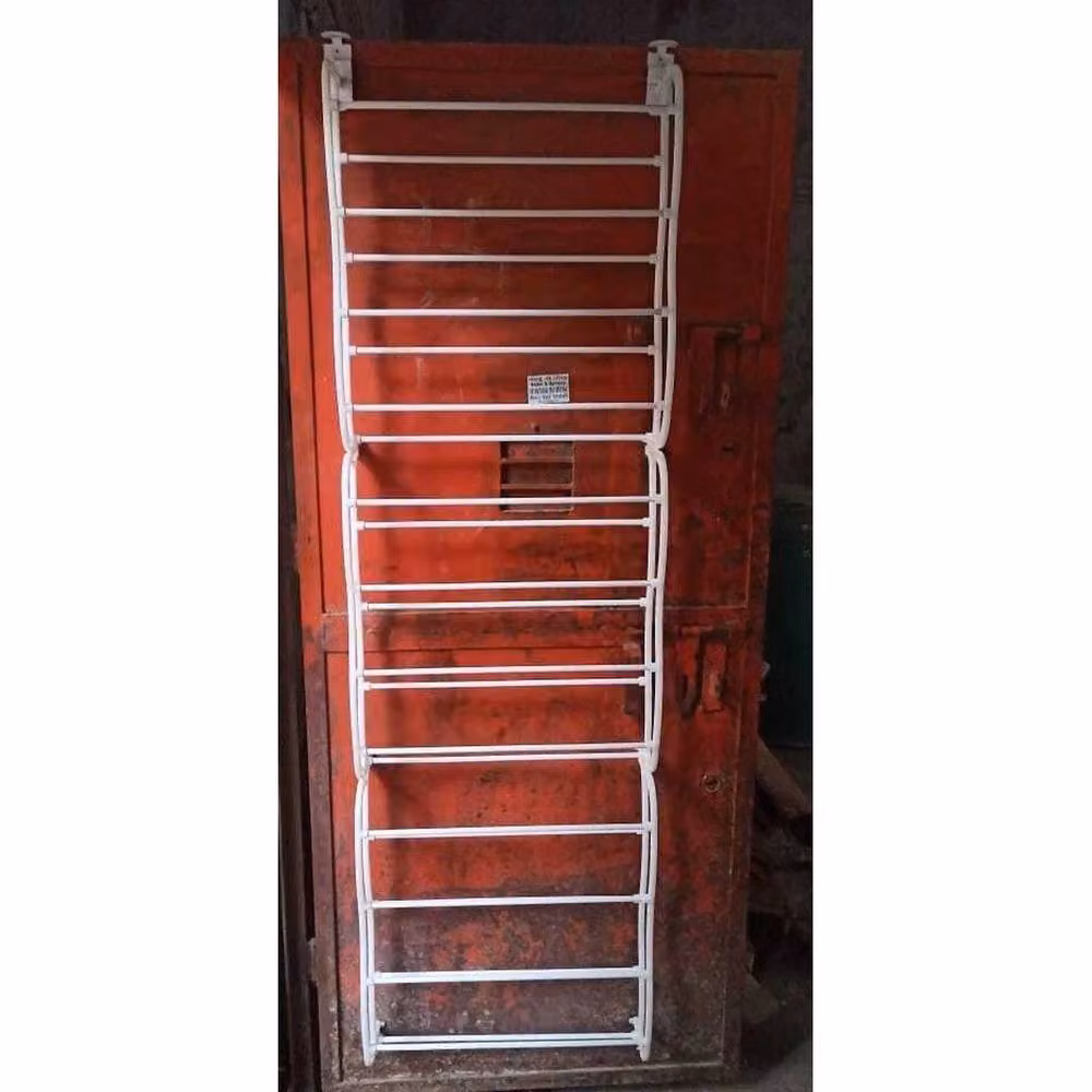 FORGEVIO White Metal Over Door Hanging Shoe Hook Shelf Rack for 36 Pairs – 3