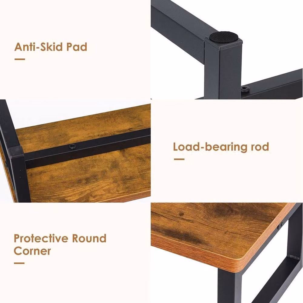 NESTLUNE Monitor Stand Riser and Desktop Storage Organiser Shelf, Brown, W/D/H: 55 x 23 x 14 cm – 1