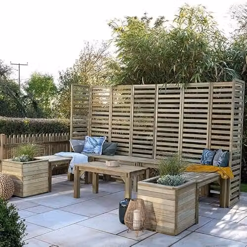 Forest Garden Modern Modular Garden Seating in Brown Wood – 2