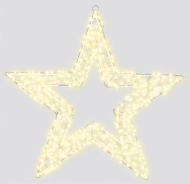 Xmas Haus 2D Warm White LED Star, W 50 cm x D 8 cm