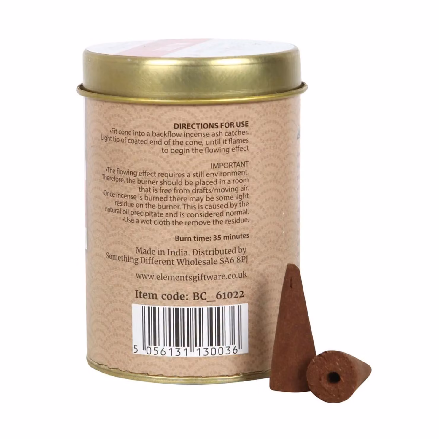 Something Different Elements Wild Rose Jumbo Backflow Incense Cones, Pack of 120, Brown – 2