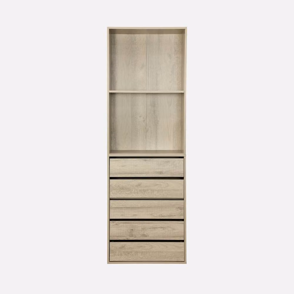 sweeek Modular Open Wardrobe Drawer and Shelf Unit in Light Brown – 2
