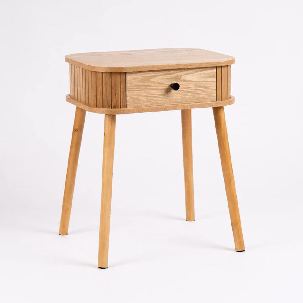 Scottish Everlastings Ltd Curved Sides Occasional Table in Natural Wood, W/D/H: 50 x 40.5 x 30 cm – 2