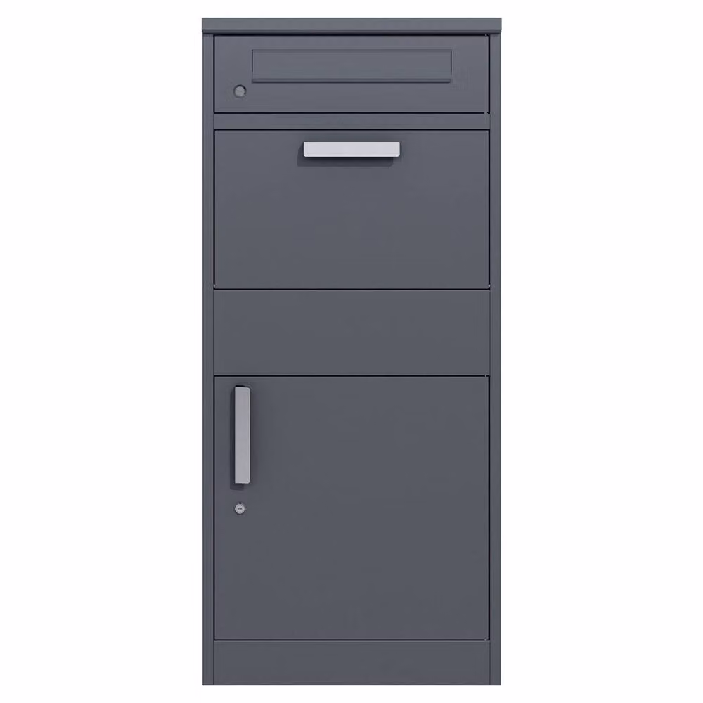 Phoenix Safe Company PB1121AAK Steel Parcel Box with Key Lock and Anti-Fishing Feature in Grey, W/D/H: 40 x 38 x 15 cm – 2