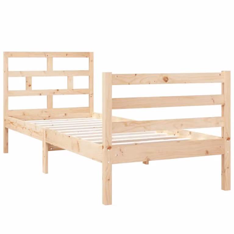 Berkfield Home Small Single Solid Wood Bed Frame in Brown, W: 75 cm, L: 190 cm