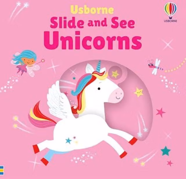 Fiona Watt Slide & See Unicorns Board Book, Multicolour