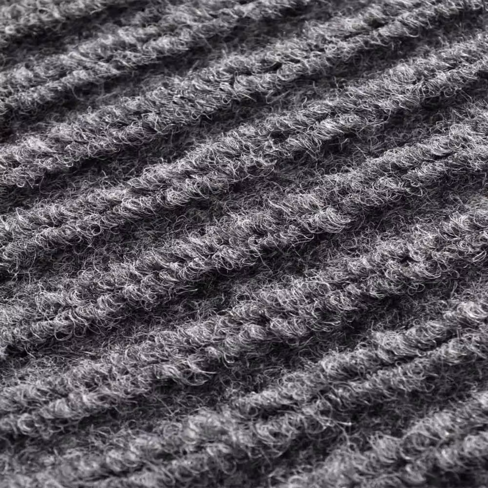 Berkfield Home Grey PVC and Polyester Rectangular Door Mat W: 90 cm, D: 60 cm – 3