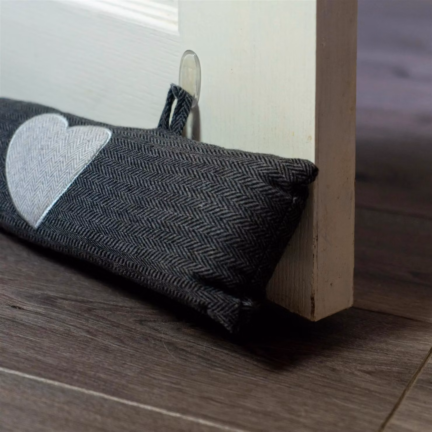 Nicola Spring Grey Heart Herringbone Draught Excluder, 78.5 cm – 6