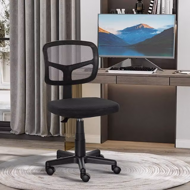 VINSETTO Ergonomic Swivel Mesh Office Chair in Black