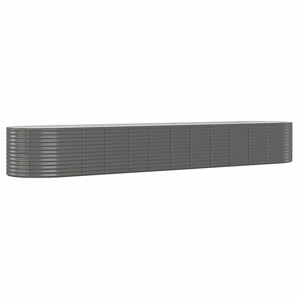 Berkfield Home Garden Grey Powder-coated Steel Raised Bed W: 507 cm, D: 100 cm, H: 68 cm – 2